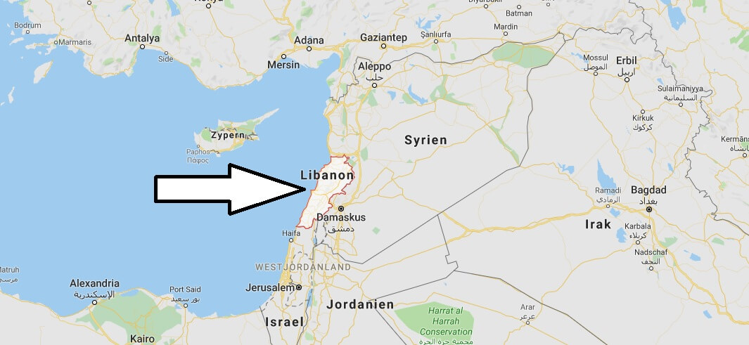 Wo liegt Libanon? Wo ist Libanon? in welchem Land? Welcher Kontinent ist Libanon?