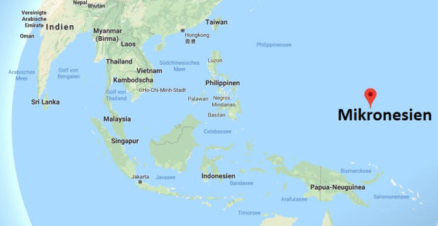 Wo liegt Mikronesien - Wo ist Mikronesien - in welchem Land - Welcher Kontinent ist Mikronesien