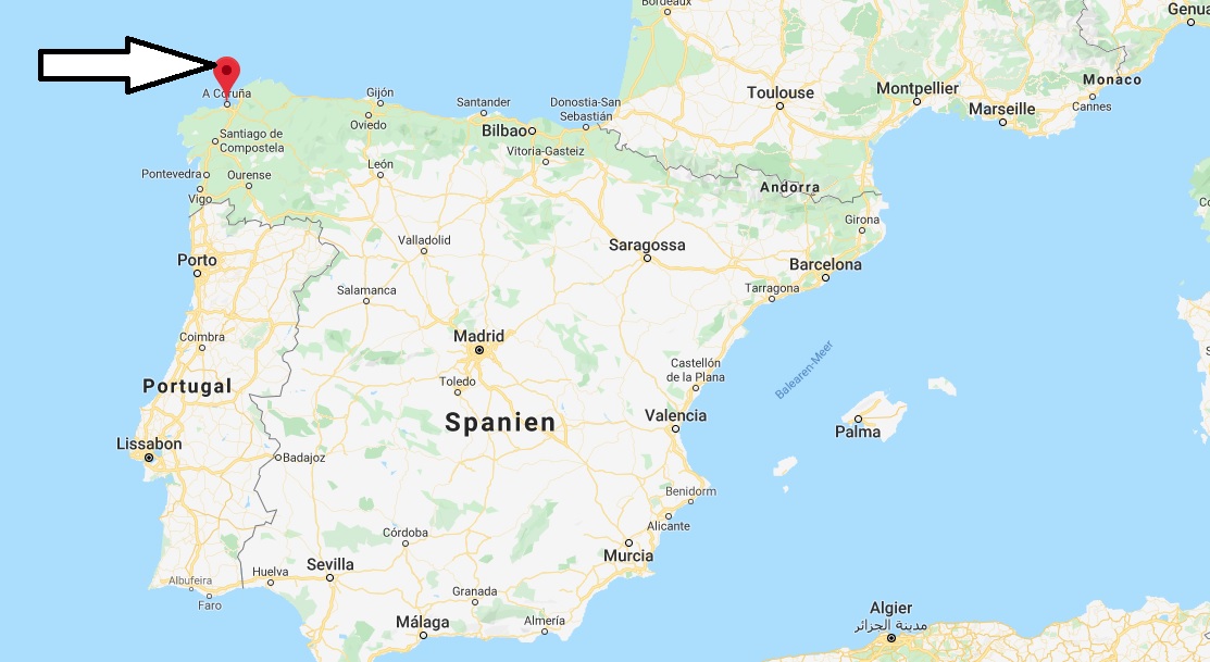Wo liegt A Coruña? Wo ist A Coruña? in welchem land liegt A Coruña