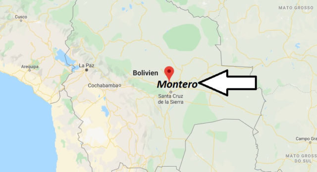 Wo liegt Montero, Bolivien? Wo ist Montero? in welchem land liegt Montero