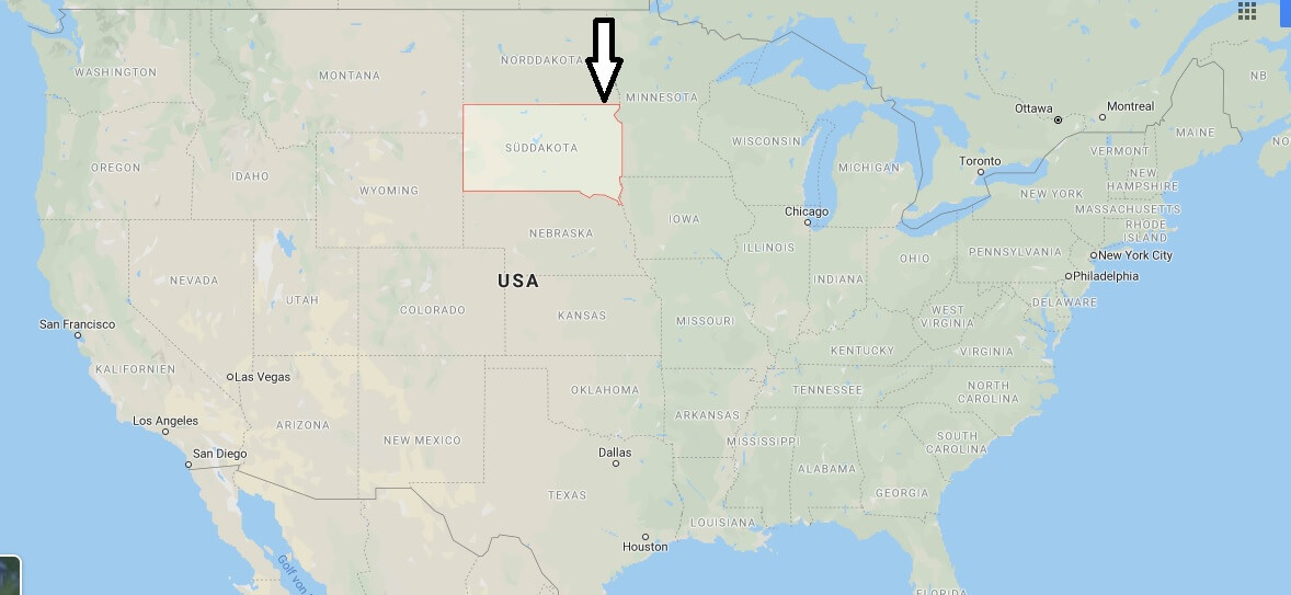 Wo liegt Süddakota (South Dakota)? Wo ist Süddakota? in welchem land liegt Süddakota