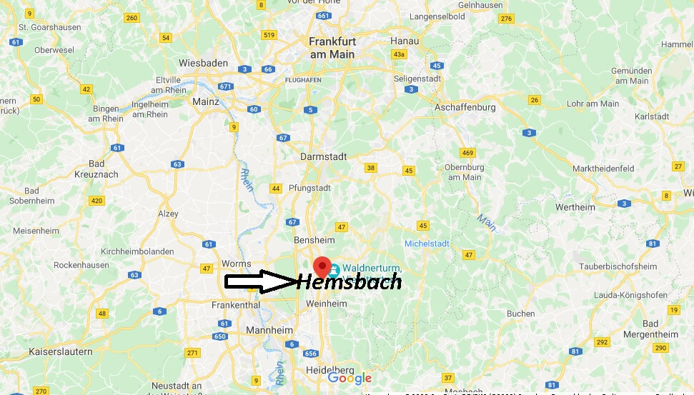Wo liegt Hemsbach (69502)? Wo ist Hemsbach