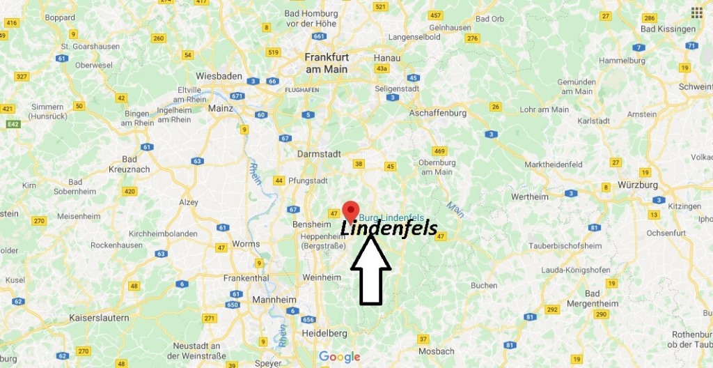 Wo liegt Lindenfels? Wo ist Lindenfels (Postleitzahl 64678)