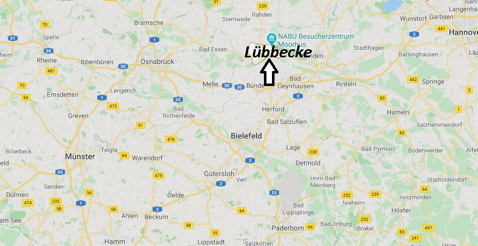 Wo liegt Lübbecke? Wo ist Lübbecke (Postleitzahl 32312)