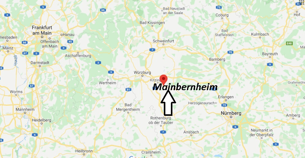Wo liegt Mainbernheim? Wo ist Mainbernheim (Postleitzahl 97350)