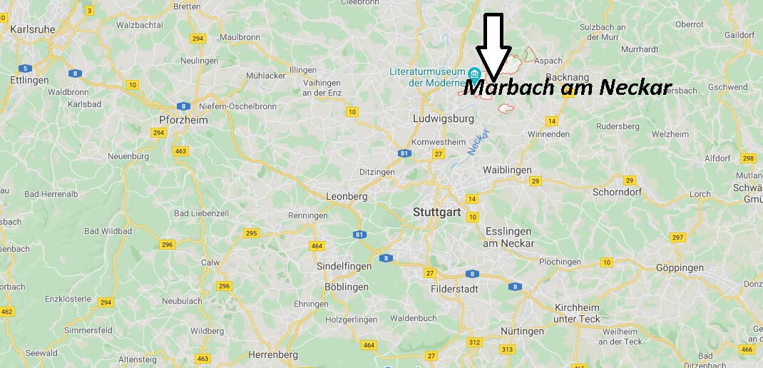 Wo liegt Marbach am Neckar? Wo ist Marbach am Neckar (Postleitzahl 71672)