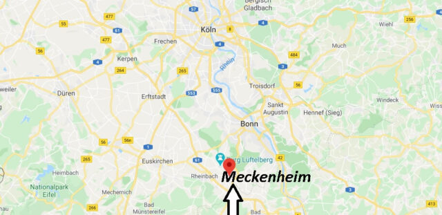 Wo liegt Meckenheim? Wo ist Meckenheim (Postleitzahl 53340)