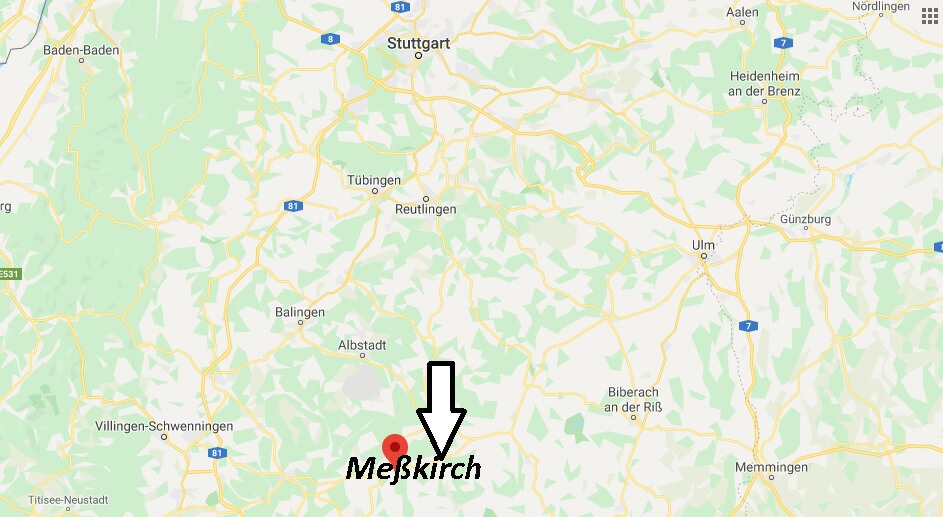 Wo liegt Meßkirch? Wo ist Meßkirch (Postleitzahl 88605)