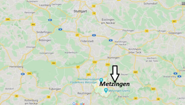 Wo liegt Metzingen? Wo ist Metzingen (Postleitzahl 72555)