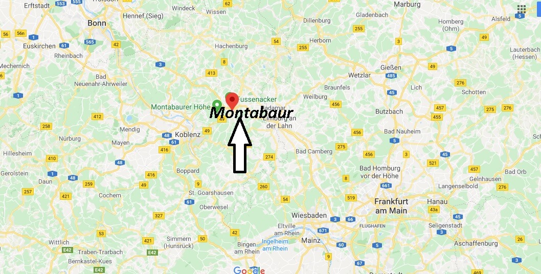 Wo liegt Montabaur? Wo ist Montabaur (Postleitzahl 56410)