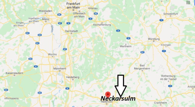 Wo liegt Neckarsulm - Wo ist Neckarsulm (Postleitzahl 74172)