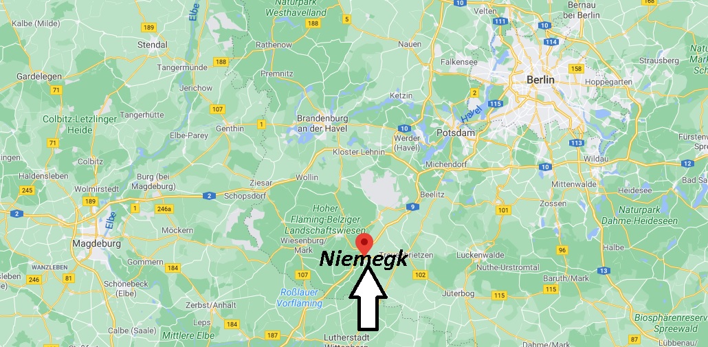 Wo liegt Niemegk -Wo ist Niemegk (Postleitzahl 14823)