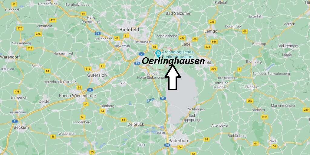 Wo liegt Oerlinghausen -Wo ist Oerlinghausen (Postleitzahl 33813)