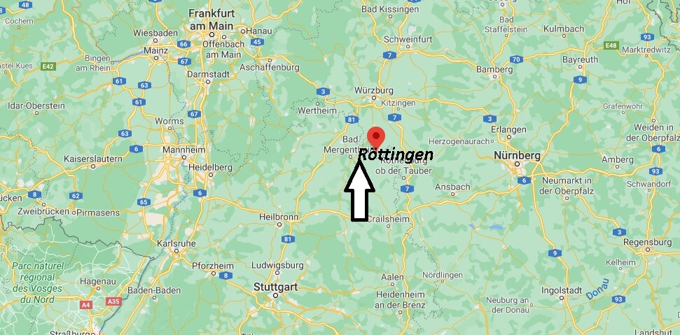 Wo ist Röttingen (Postleitzahl 97285) - Kopya