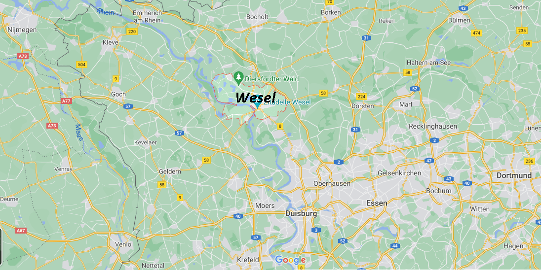 Wo ist Wesel (Postleitzahl 46438)