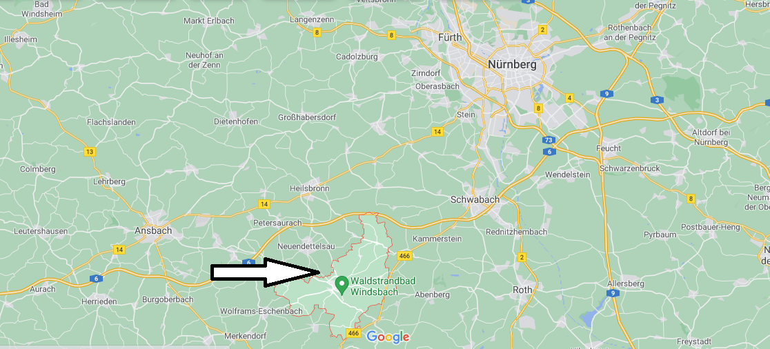 Wo ist Windsbach (Postleitzahl 91575)