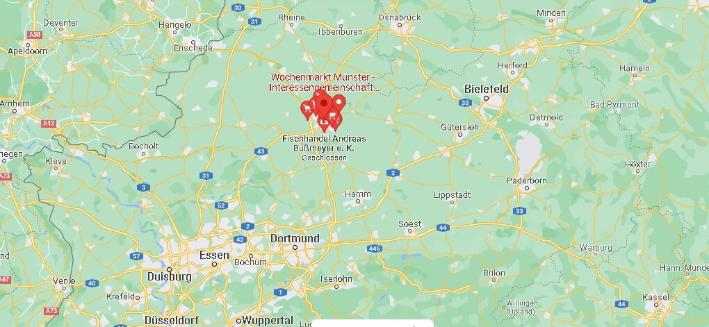 Wo liegt der Wochenmarkt in Münster