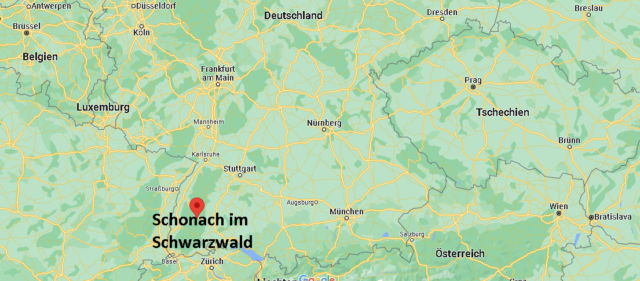 Wo liegt Schonach im Schwarzwald