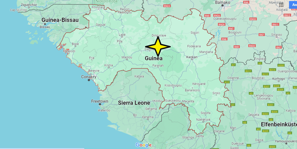 Auf welchem Kontinent liegt Guinea